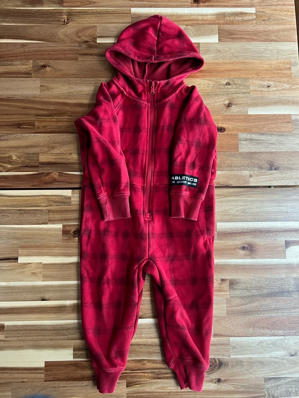 Fabletics - Kids Red Hooded One-Piece Romper